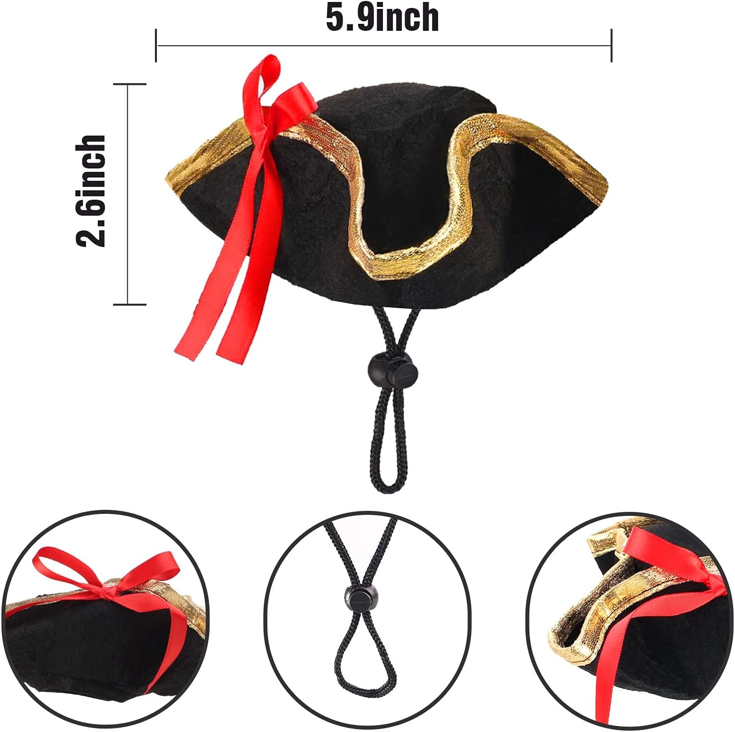 2 Pieces Pet Pirate Hat with Skull Studded Pet Leather Collar Pirate Cosplay Costume Accessories Photo Props for Cat Dog Puppy Halloween Dressing up (B)