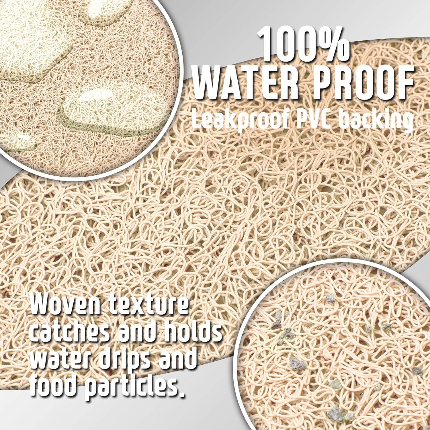 Bowl Mat for Cat and Dog, Silicone Non-Slip Absorbent Waterproof Dog Food Mat, Easy to Clean, Unique Paw Design