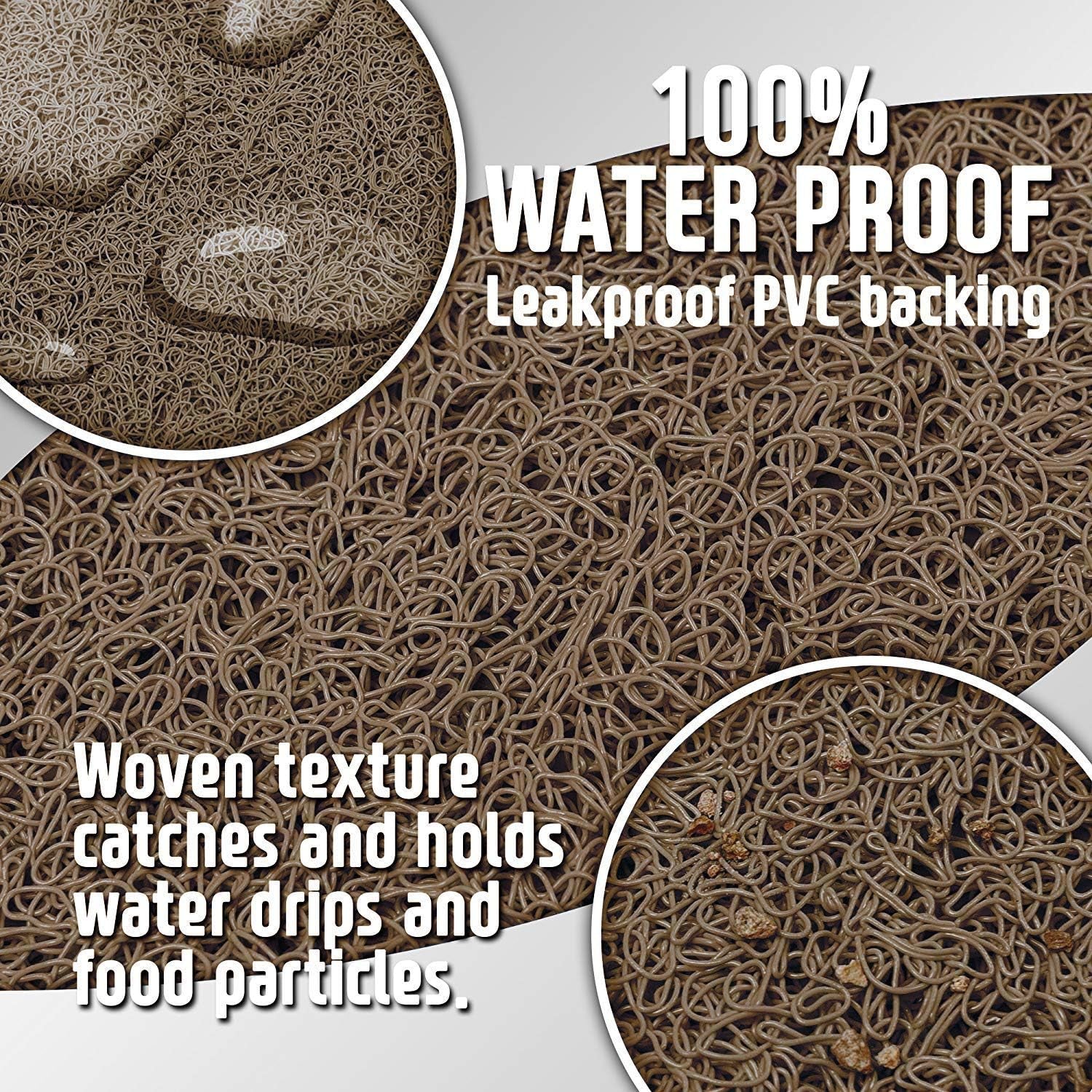 Bowl Mat for Cat and Dog, Silicone Non-Slip Absorbent Waterproof Dog Food Mat, Easy to Clean, Unique Paw Design