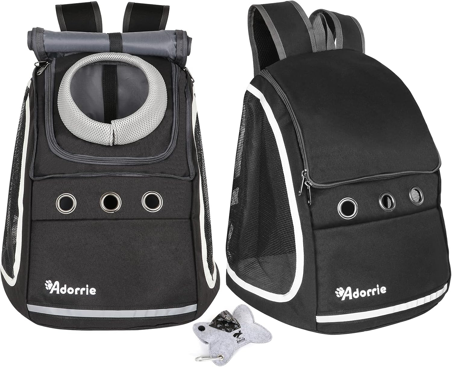 Dog Cat Backpack Carrier for Small Dogs and Cats, Safer Multifunctional Pet Backpack Carrier for Hiking, Walking, Traveling, Outdoor Activities (Black)β¦