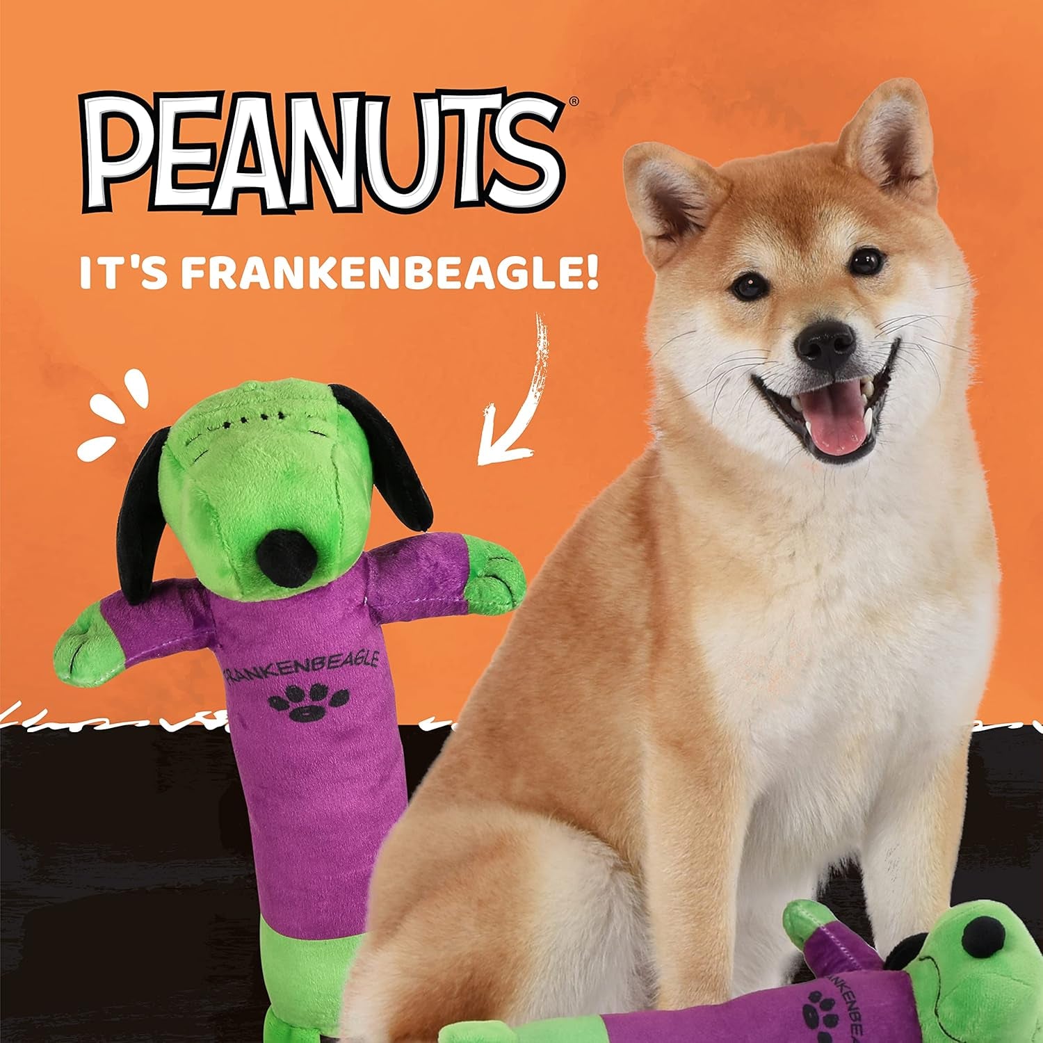 Snoopy Halloween Frankenbeagle & Snoopy Dracula Clipstrip, 12Pc |12' Large Dog Toys Bulk Order |Bobo Body Large Snoopy Plush Dog Toys for Pet Boutiques & Small Businesses, (FF15729)