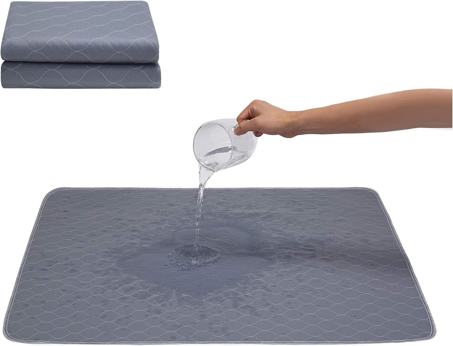 Washable Dog Pee Pads+Free Grooming Gloves - Reusable Whelping Pads,Waterproof Dog Mat Non-Slip Puppy Potty Training Pads for Dogs, Cats, Bunny…