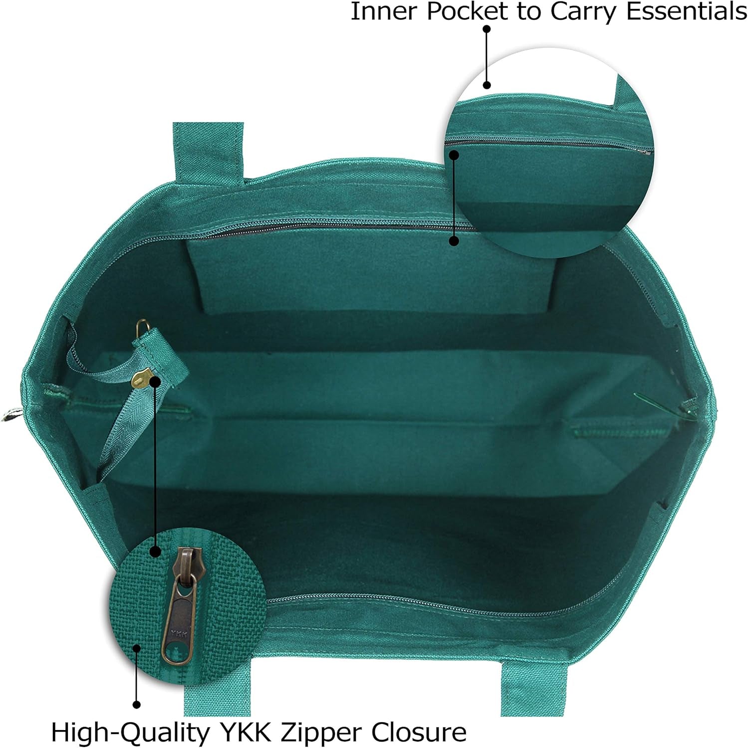 Aesthetic Canvas Tote Bag for Women Large Zipper Tote Bags with Pocket, Womens Tote Bag for Yoga, Work, Beach