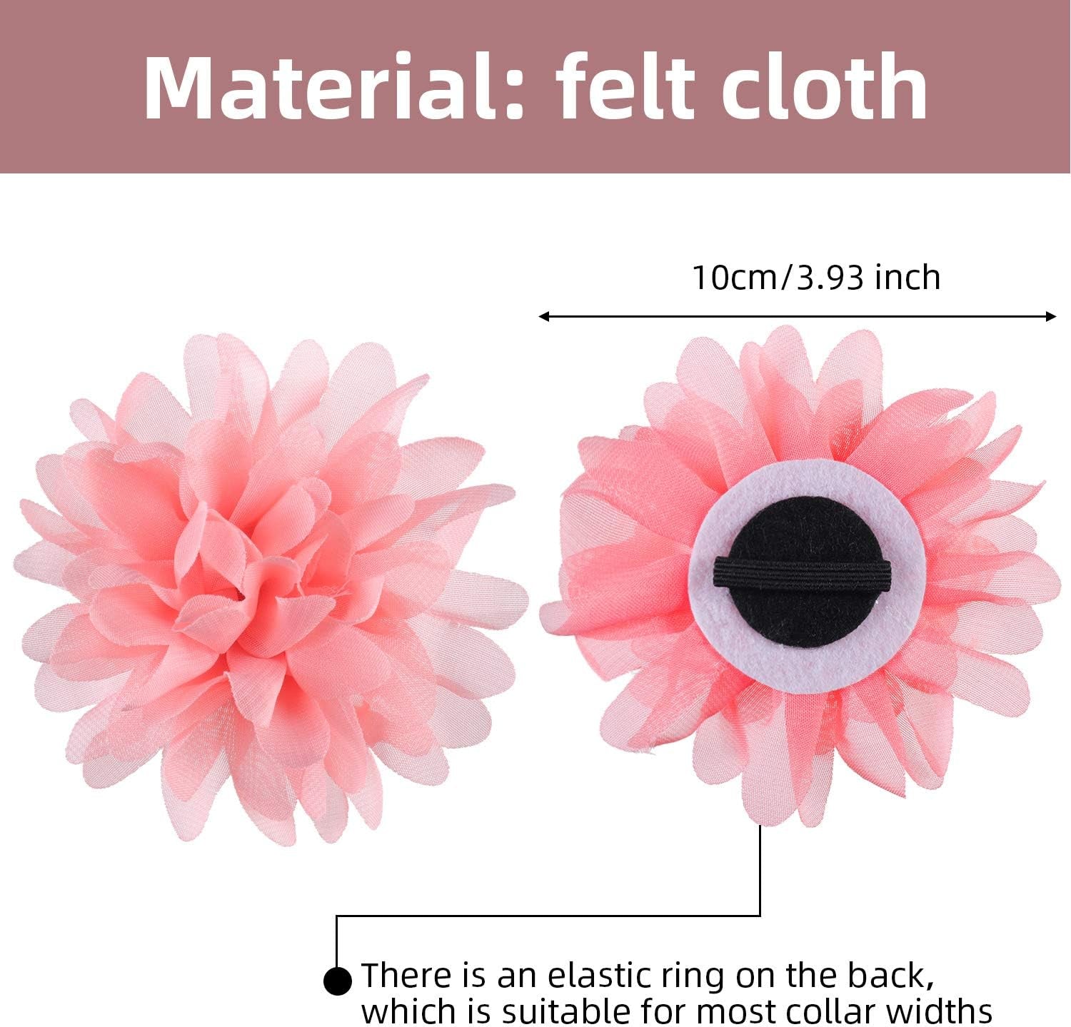 10 Cm/ 4 Inch 20 Pcs Pet Flower Collar Bow Dog Collar Dog Flower Accessory Multi Color Soft Chiffon Bow Tie Charms for Puppy Grooming Accessories