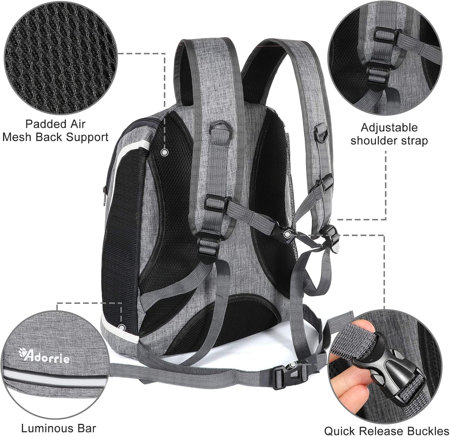 Dog Cat Backpack Carrier for Small Dogs and Cats, Safer Multifunctional Pet Backpack Carrier for Hiking, Walking, Traveling, Outdoor Activities (Black)β¦