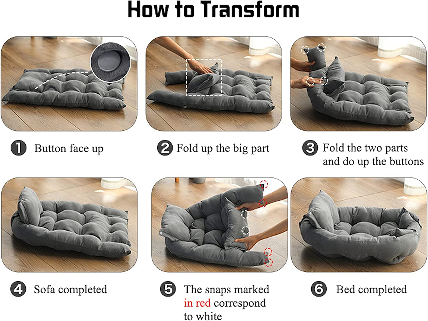 Dog Beds,Pet Calming Bed Winter,Foldable Washable Dog Bed Cat Beds, Dog Sofa Bed Multifunctional Dog Bed, Three Forms