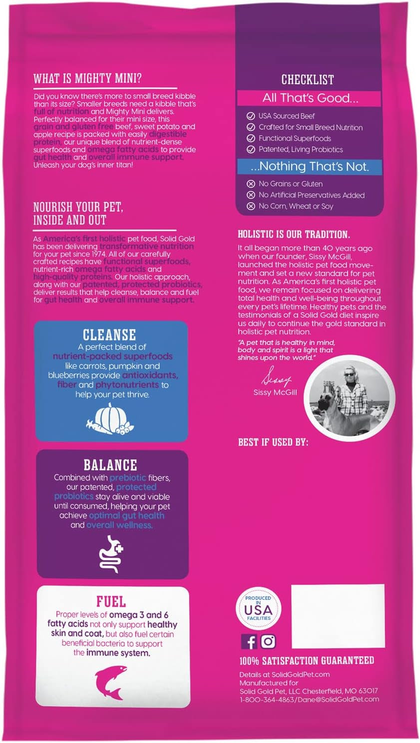 Toy & Small Breed Dry Dog Food Small Bites – Real Beef, Grain Free, Gluten Free, High Fiber Kibble with Probiotics for Gut Health & Digestion Support – Healthy Dog Food All Ages – 4LB