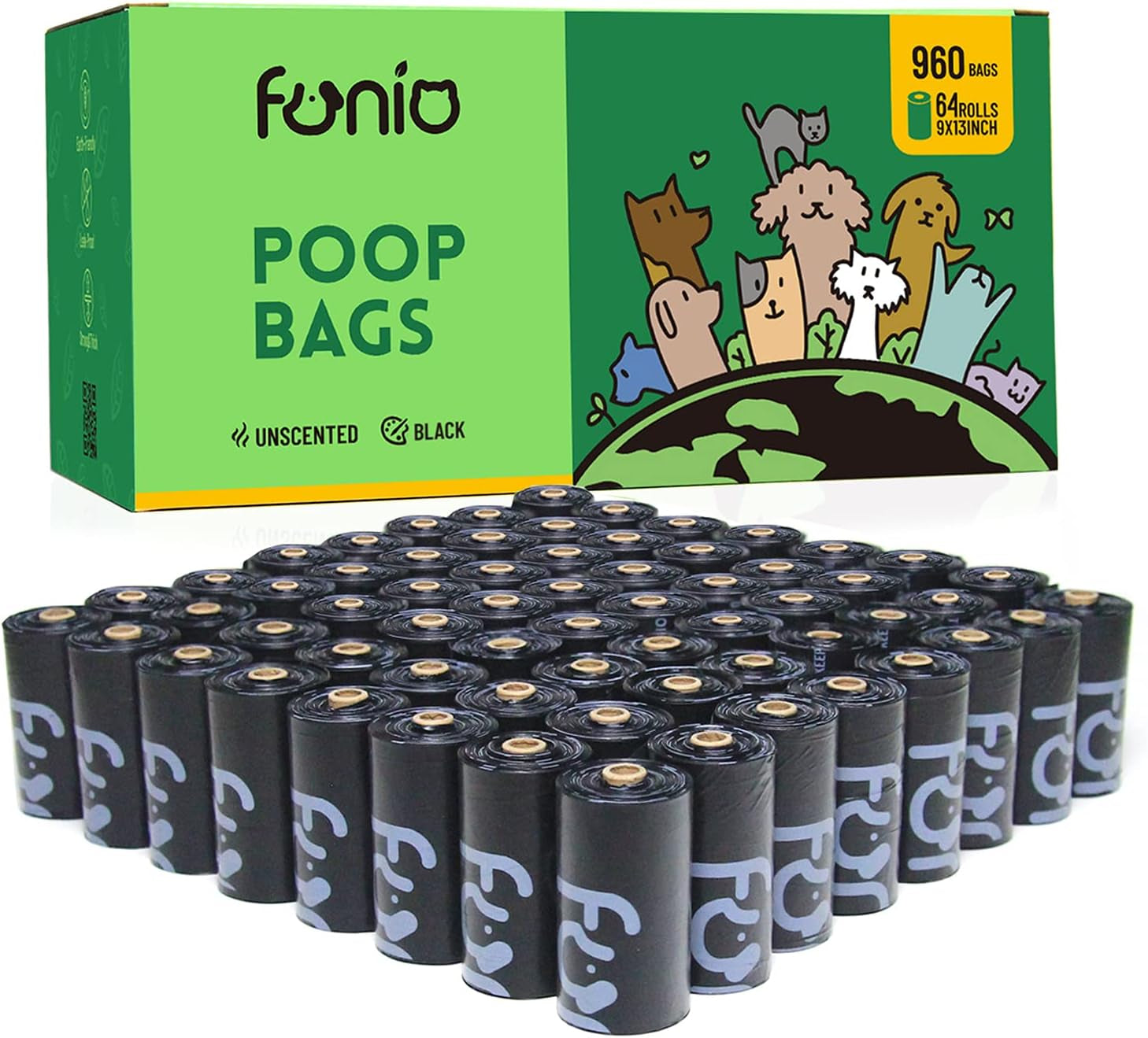 960 Count Dog Poop Bags, Super Value Pack, Unscented, Extra Thick and Leak Proof