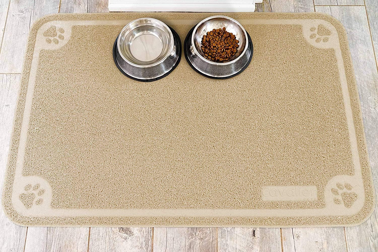 Bowl Mat for Cat and Dog, Silicone Non-Slip Absorbent Waterproof Dog Food Mat, Easy to Clean, Unique Paw Design