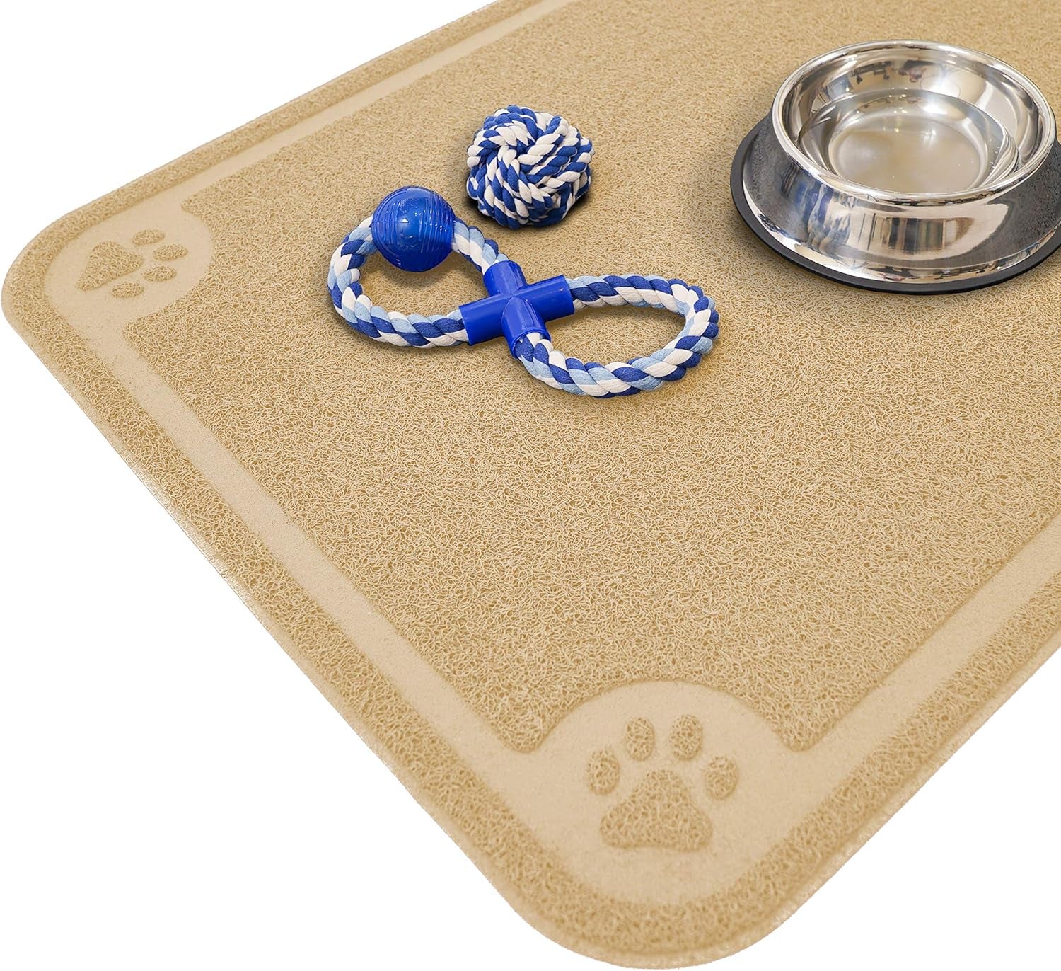 Bowl Mat for Cat and Dog, Silicone Non-Slip Absorbent Waterproof Dog Food Mat, Easy to Clean, Unique Paw Design