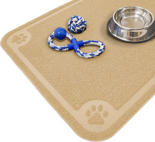 Bowl Mat for Cat and Dog, Silicone Non-Slip Absorbent Waterproof Dog Food Mat, Easy to Clean, Unique Paw Design