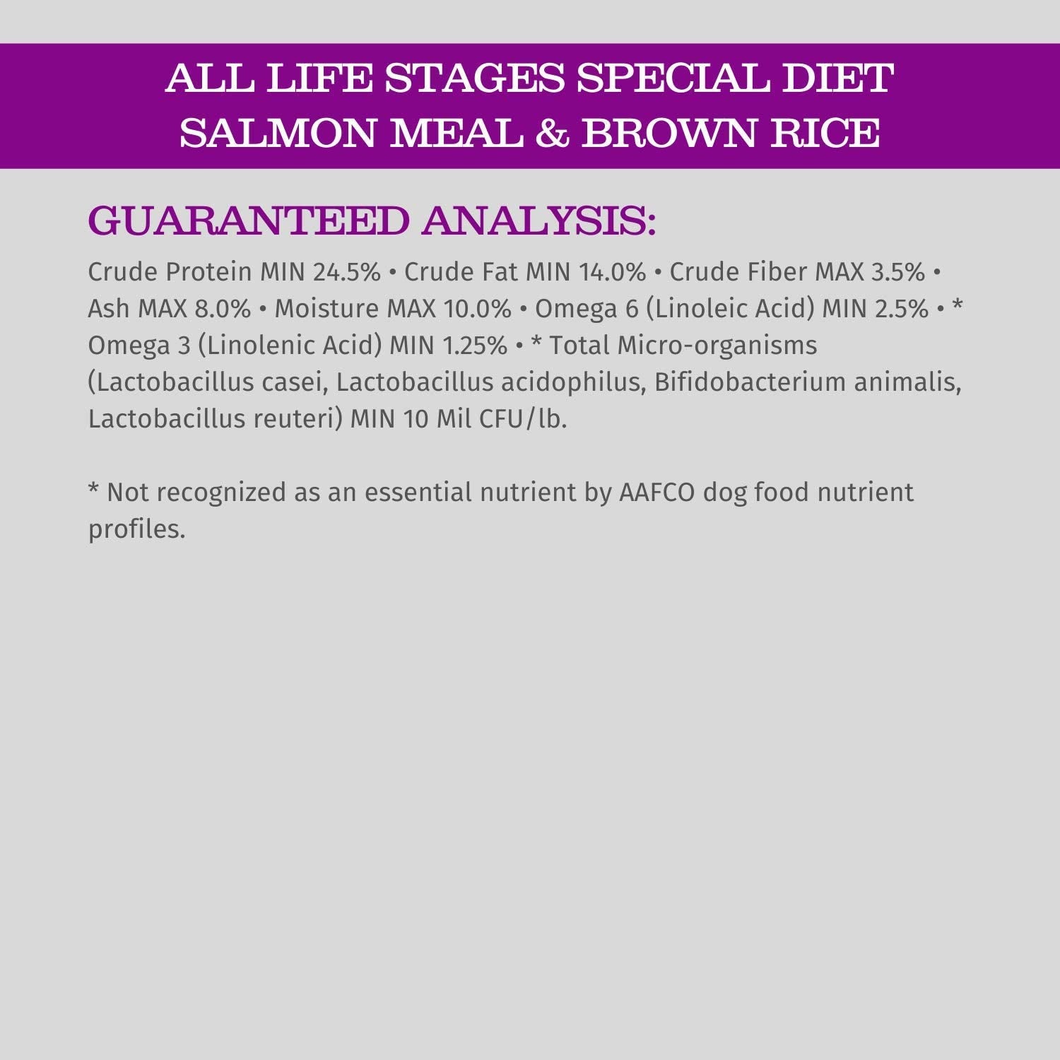 Special Diet All Life Stages Dry Dog Food, 15Lb., Salmon Meal & Brown Rice Recipe, Sensitive Skin and Stomach, Grain Free Dog Food