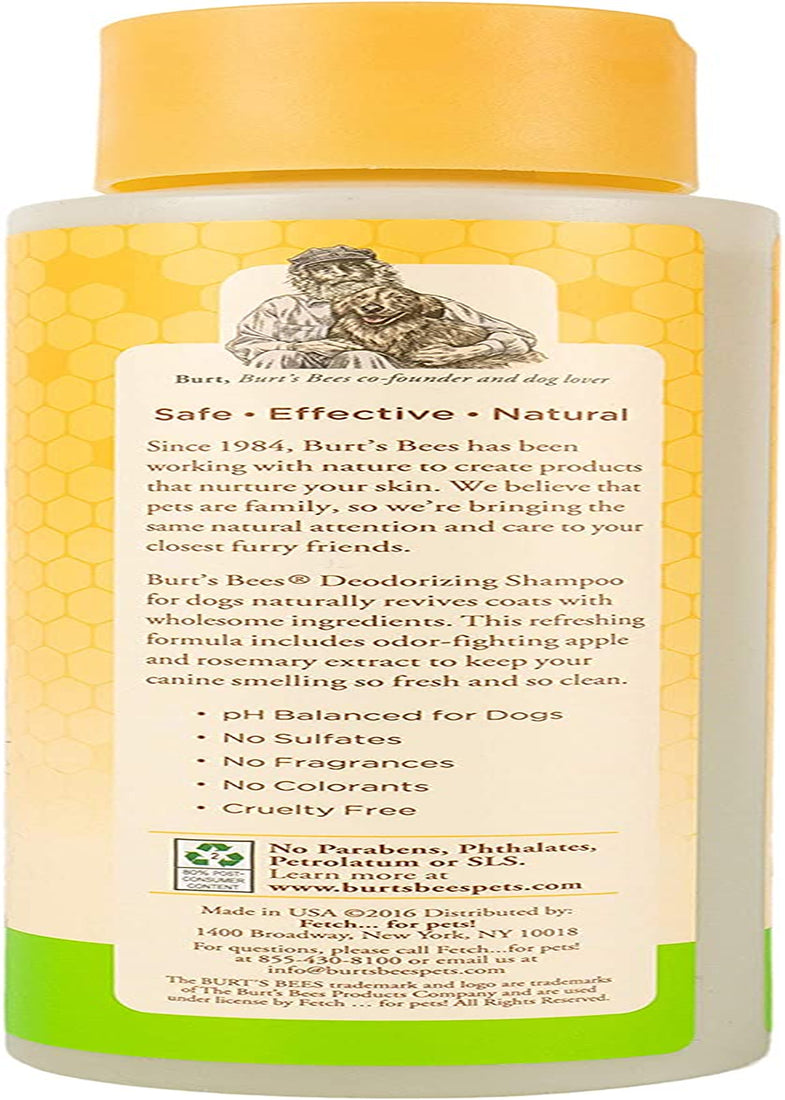 Deodorizing Dog Shampoo with Apple and Rosemary, 95% Natural Origin Formulas, Gentle Canine Cleanser for Smelly Pups, 2 Pk 16 Oz