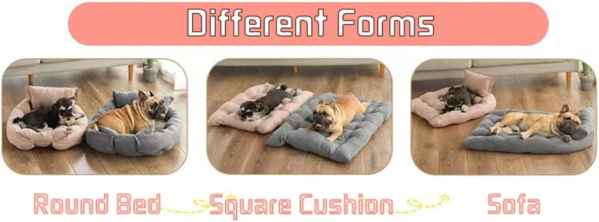 Dog Beds,Pet Calming Bed Winter,Foldable Washable Dog Bed Cat Beds, Dog Sofa Bed Multifunctional Dog Bed, Three Forms