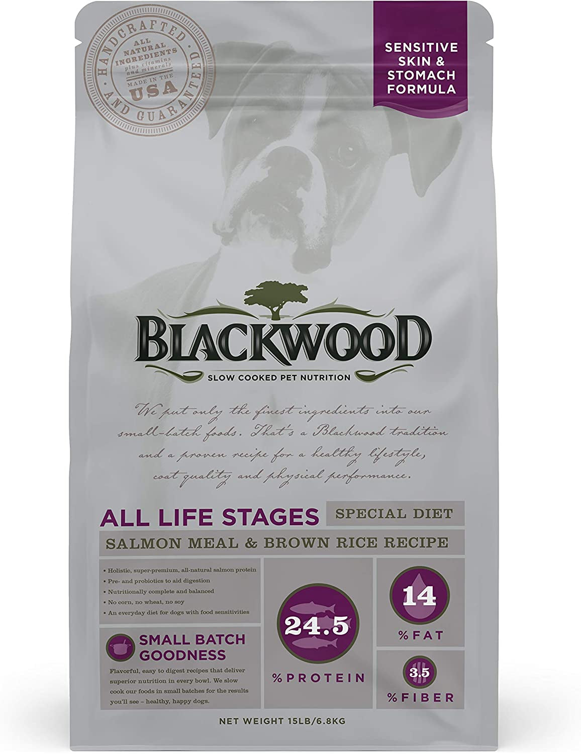 Special Diet All Life Stages Dry Dog Food, 15Lb., Salmon Meal & Brown Rice Recipe, Sensitive Skin and Stomach, Grain Free Dog Food