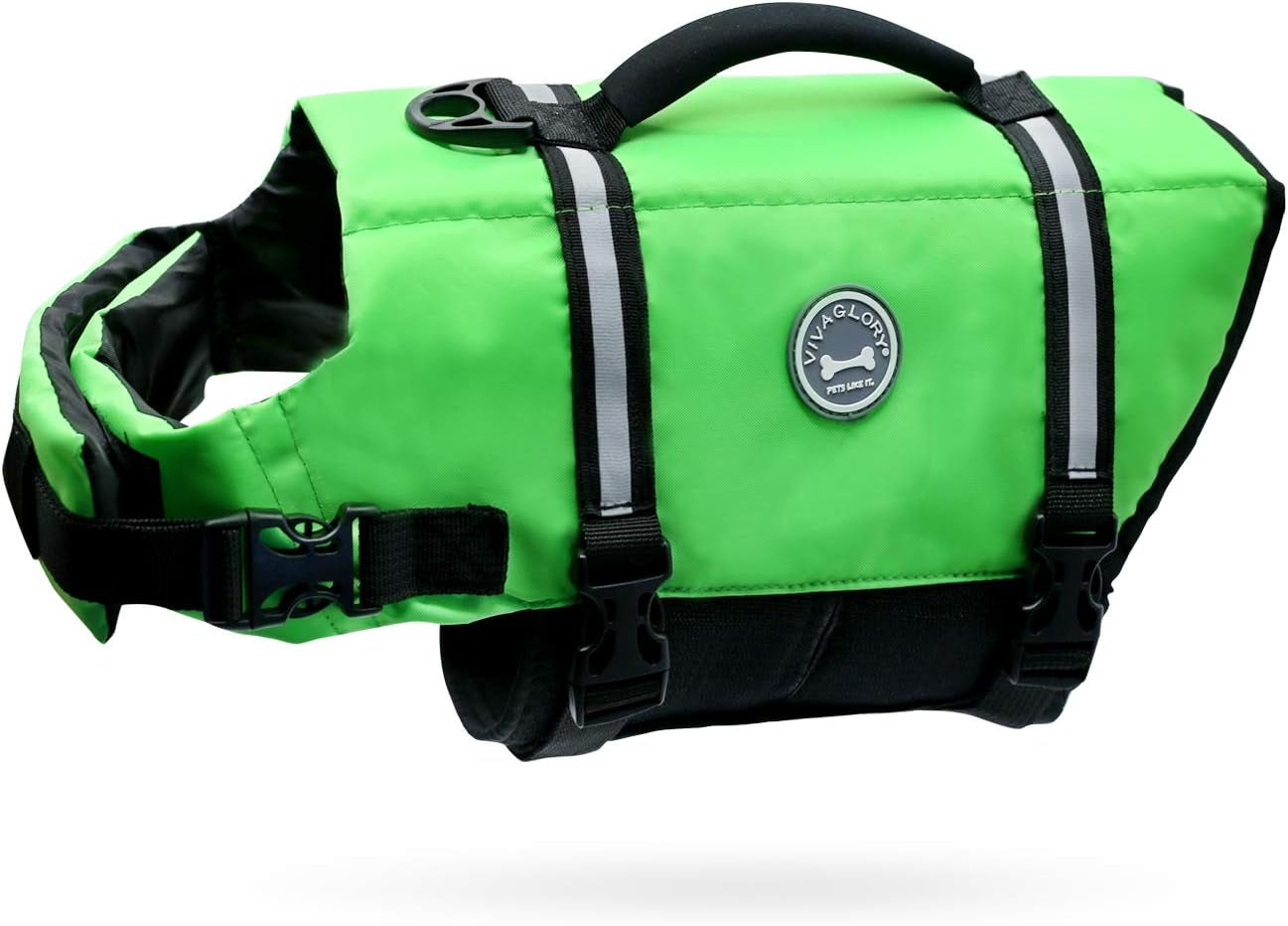 Rip Stop Dog Life Vest, Swimming Vest with Handle, Buoyancy for Doggy Puppy, Dog Life Jacket for Swimming & Boating, S, Bright Green