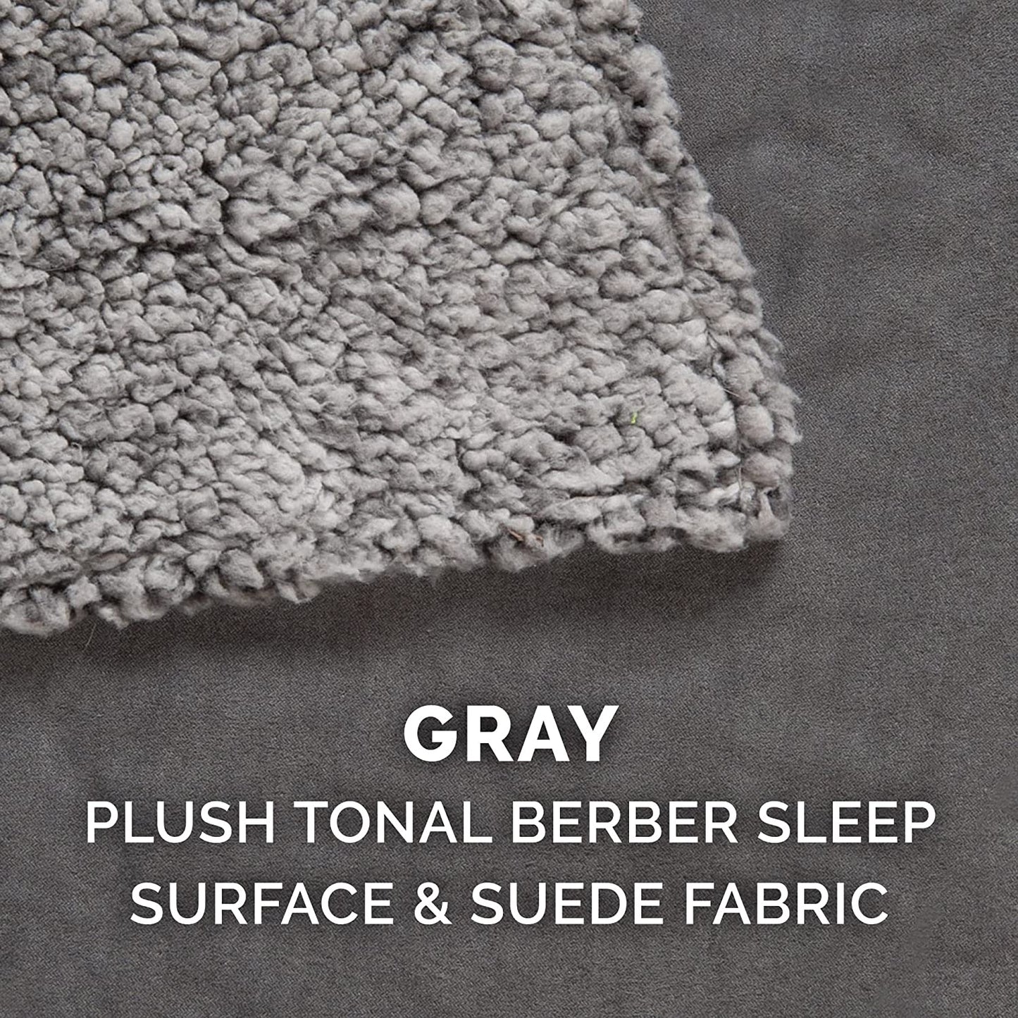 Orthopedic Dog Bed for Medium/Small Dogs W/ Removable Washable Cover, for Dogs up to 35 Lbs - Berber & Suede Blanket Top Mattress - Gray, Medium