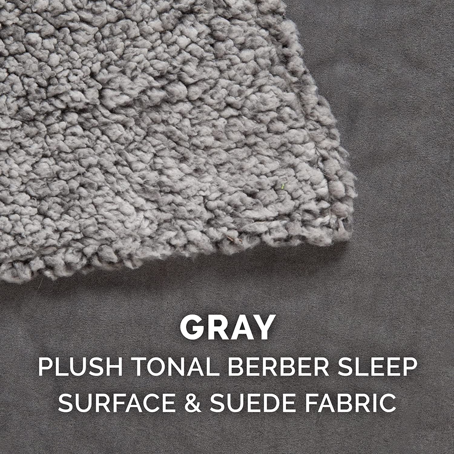 Orthopedic Dog Bed for Medium/Small Dogs W/ Removable Washable Cover, for Dogs up to 35 Lbs - Berber & Suede Blanket Top Mattress - Gray, Medium