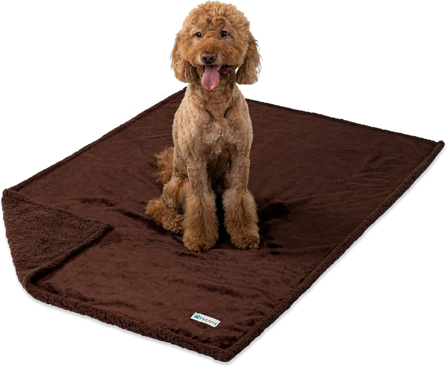 Waterproof Dog Blanket for Medium Large XL Dog Puppy Cat Throw for Couch Cover Leakproof Protection, Sherpa Fleece, Reversible Soft Washable 80X60 Brown Brown