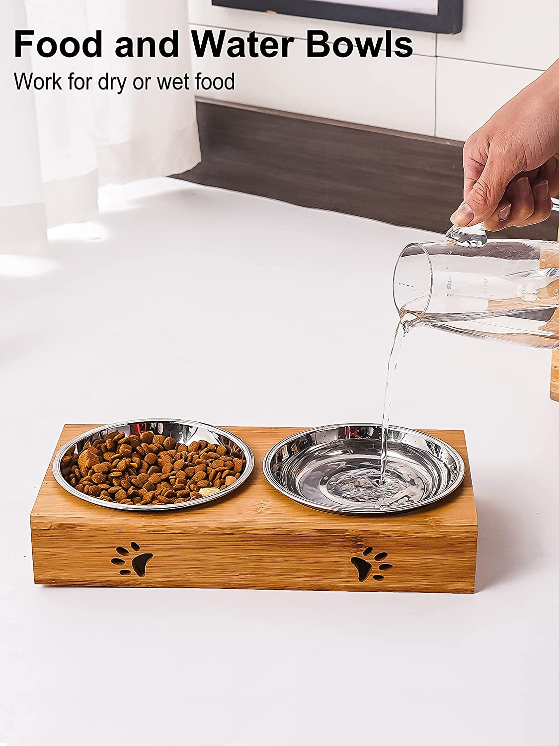 Small Shallow Cat Food Bowls, Outer Dia. 4.9 in Whisker Fatigue Cat Bowl, Stainless Steel Cat Food Dish for Indoor Cats, Set of 4 Replacement Cat Bowls for Raised Station(7.4 Fl.Oz)