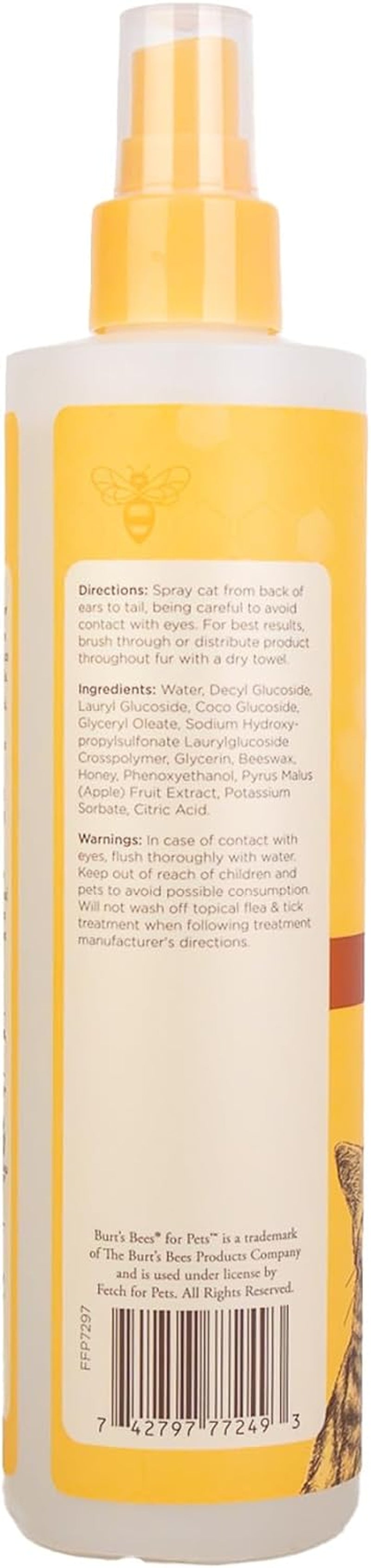 Waterless Cat Shampoo for Cats with Shea Butter and Honey - a No Rinse Dry Kitten Shampoo, Gentle Cat Grooming Supplies for Pet Cleaning, Kittens & Indoor Cats, 10 Fl Oz