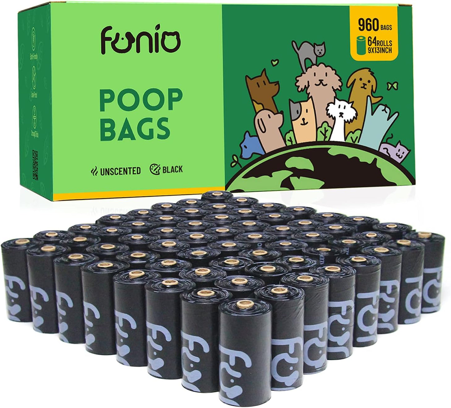 960 Count Dog Poop Bags, Super Value Pack, Unscented, Extra Thick and Leak Proof